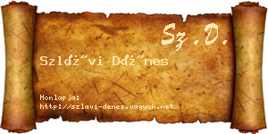 Szlávi Dénes névjegykártya