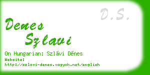 denes szlavi business card