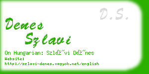 denes szlavi business card